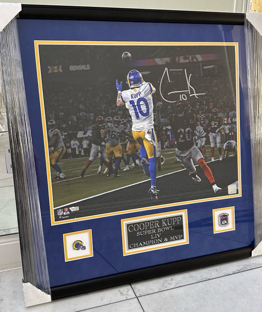 Rams Cooper Kupp Autographed Framed Photo Authenticated by FANATICS