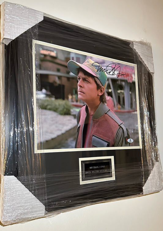 Michael J. Fox Back to the future Autographed Framed Photo Authenticated by Beckett