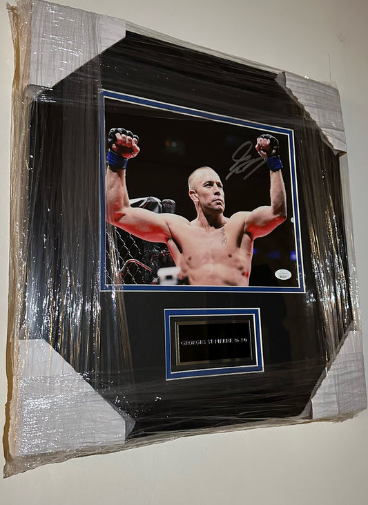 Georges St-Pierre Autographed Framed Photo Authenticated by JSA