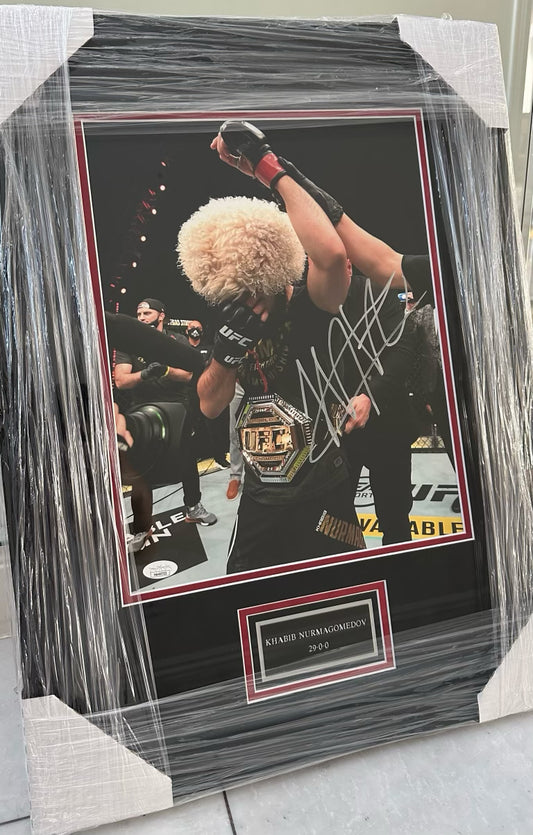 Khabib Nurmagomedov UFC Autographed Framed Photo Authenticated by PSA