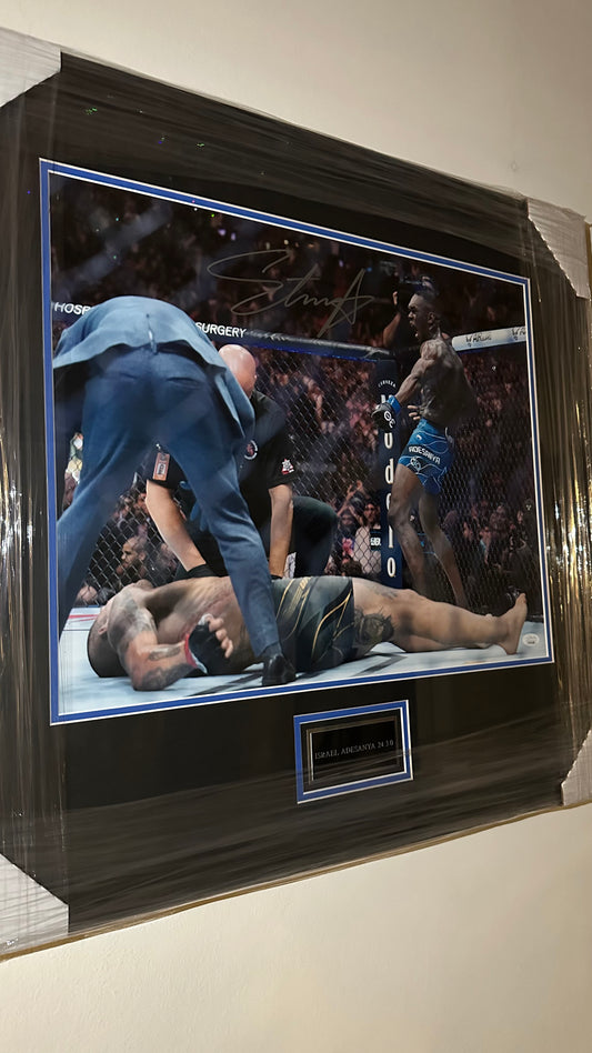 Israel Adesanya Autographed Framed Photo Authenticated by JSA